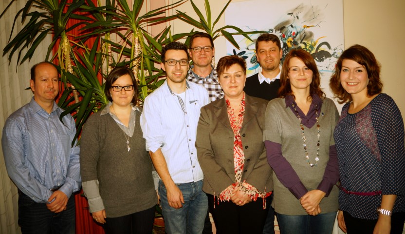 Von links nach rechts: Frank Nester, Barbara Fuchs, Jonathan Gaiselmann, Wolfgang Naue, Tanja Heimurger, Andy Müller, Elvira Nester, Karina Nester
